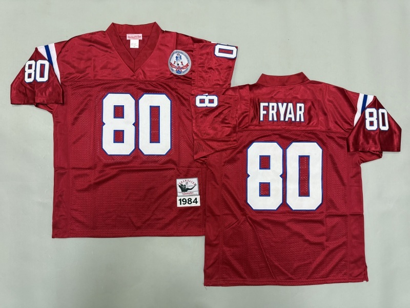 Men 2025 New England Patriots #80 Fryar red Throwback Limited NFL Jersey style 001->new england patriots->NFL Jersey